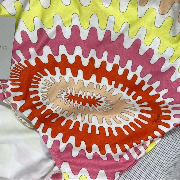 NWT Emilio Pucci Teen Girls Abstract Print Ruffle One Piece Swimsuit - Picture 14 of 17